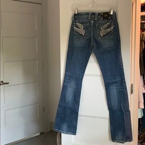 Silver Angel Wing Boot cut miss me jeans size 27